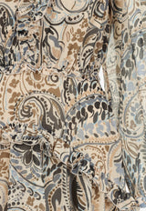 Paisley Print Ruffled Mini Dress