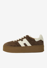 Hogan Cool Suede Flatform Sneakers Brown HXW6980FB60-UL6-0MB1