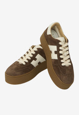 Hogan Cool Suede Flatform Sneakers Brown HXW6980FB60-UL6-0MB1