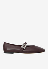 Roger Vivier Efflorescence Strap Ballet Flats in Nappa Leather Bordeaux RVW74344630-91T-R805