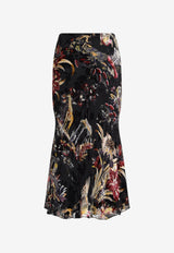 Printed Midi Skirt