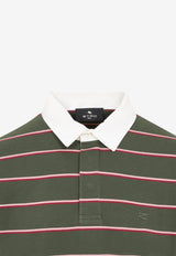 Long-Sleeved Stripe Polo T-shirt