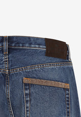 Straight-Leg Washed Jeans