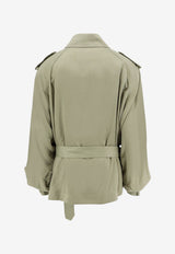 The Frankie Shop Elva Belted Wool Coat Green TRFS21993430SAGE_Sage_70332700