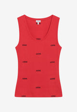Loewe Logo Ribbed Tank Top Red S359Y23XBACO/T_LOEW-7100