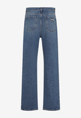 Logo Patch Washed Denim Pants