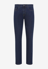 Logo Patch Slim-Leg Jeans