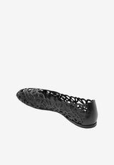 Loewe Petal Anagram Leather Ballet Flats Black LLST466X17LE/T_LOEW-1100