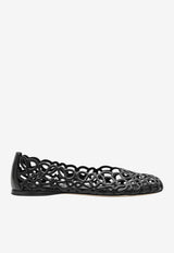 Loewe Petal Anagram Leather Ballet Flats Black LLST466X17LE/T_LOEW-1100