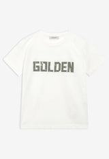 Golden Goose DB Kids Boys Printed Golden T-shirt White GKP02441P002688/T_GOLDE-11560