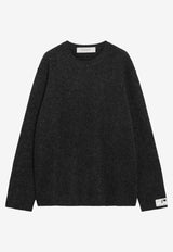 Golden Goose DB Logo Patch Bouclé Sweater Gray GMP00841P002670/T_GOLDE-60100