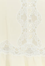 Chloé Lace-Trimmed Peplum V-neck Top Cream CH26UHT93005103_Coconutmilk_70333357