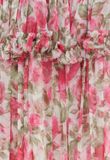 Chloé Floral Print Silk Maxi Dress Pink CH26UR12427891Y_WhitePink_70333359