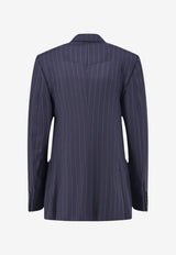 Givenchy Pinstripe Double-Breasted Wool Blazer Blue BW30QW16UQ499_DARK NAVY_66335852