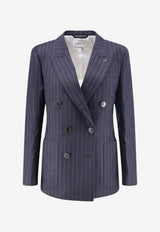 Givenchy Pinstripe Double-Breasted Wool Blazer Blue BW30QW16UQ499_DARK NAVY_66335852