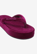 Jet Lag Velvet Thong Sandals