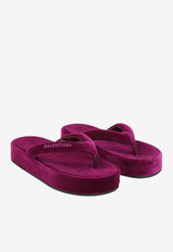 Jet Lag Velvet Thong Sandals
