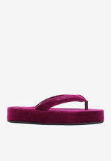Jet Lag Velvet Thong Sandals