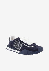 Dolce & Gabbana DG Athletic Nylon and Suede Sneakers Blue CS2384A08648D600_Blubianco_70014287