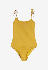 Chloé Knotted One-Piece Swimsuit Yellow CH26UMB27989728_Safarigold_70331956