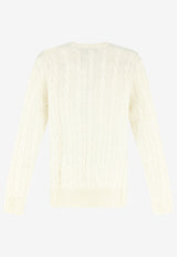 Polo Ralph Lauren Cable Knit V-neck Sweater White 211971866001_CREAM_70027253