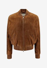 AMI PARIS Suede Leather Jacket Brown HJK152LH0059282_TABAC_70231750