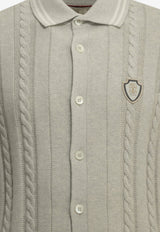 Brunello Cucinelli Cable Knit Logo Cardigan Gray M28707925TCI807_2a5f6682-8af9-455f-9d90-9fee8ee98a5b