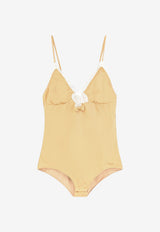Chloé Lace-Trimmed V-neck Bodysuit Brown CH26UBD34989277_Sheerbrown_70331730