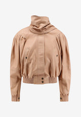 Chloé High-Neck Buttoned Jacket Pink CH26UCV332016J7_Pearlblush_70332035