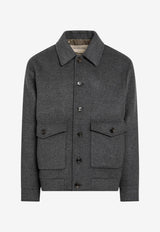 Valentino Wool Blend Overshirt Gray 9V3CJL40BJN/T_VALE-J73