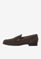Tod's Raised Logo Suede Loafers Brown XXW19M0KK70-RE0-S808