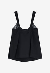 Chloé Lace-Trimmed Sleeveless Top Black CH26UHT77005001_BLACK_70333356