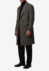 Tagliatore Double-Breasted Herringbone Wool Blend Coat Gray C-LD10B-340218-EN837