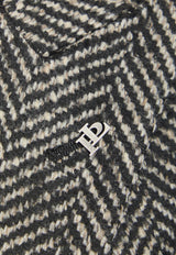 Tagliatore Double-Breasted Herringbone Wool Blend Coat Gray C-LD10B-340218-EN837