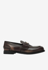 Miu Miu Vintage-Effect Leather Loafers Brown 5D773D0203G48/T_MIU-F0192