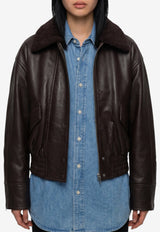Ivy Oak Lolaila Lane Leather Bomber Jacket Brown IO118071-30600079-BR289