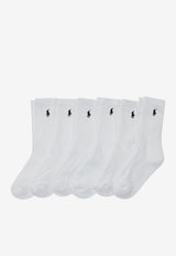 Polo Ralph Lauren Kids Girls Embroidered Logo Socks - Set of 3 White 444765841001001/P_POLOR-WHT