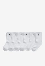 Polo Ralph Lauren Kids Girls Embroidered Logo Socks - Set of 3 White 443774245001CO/P_POLOR-WHT