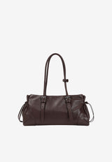 Triangle Logo Leather Shoulder Bag