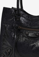 Mini Le City Crinkled Leather Tote Bag