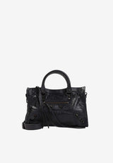 Small Le City Crinkled Leather Shoulder Bag
