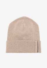 Brunello Cucinelli Monili Cashmere Beanie Beige M12163199C077_BROWN_70014728