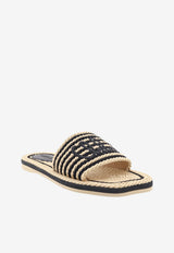 Chloé Sand Woven Flat Sandals Beige CH26U19AXP905_Blackwhite_70331632