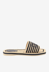 Chloé Sand Woven Flat Sandals Beige CH26U19AXP905_Blackwhite_70331632