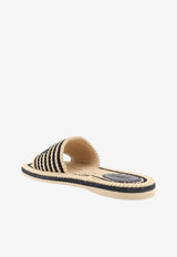 Chloé Sand Woven Flat Sandals Beige CH26U19AXP905_Blackwhite_70331632