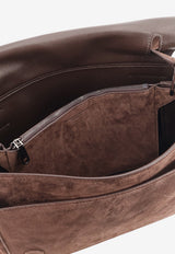 Brunello Cucinelli Monili Embellished Suede Shoulder Bag Brown MBDLB2816C9885_ESPRESSO_70014694