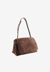 Brunello Cucinelli Monili Embellished Suede Shoulder Bag Brown MBDLB2816C9885_ESPRESSO_70014694
