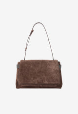 Brunello Cucinelli Monili Embellished Suede Shoulder Bag Brown MBDLB2816C9885_ESPRESSO_70014694