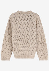 Brunello Cucinelli Open Knit Mohair Blend Sweater with Sequins Beige MNT347520CMG59_WARM BEIGE_70014735