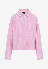Folded Long-Sleeved Stripe Shirt